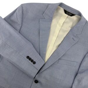 Jos. A. Bank Blazer Mens 43R Light Blue Tailored Fit Executive Cotton Wool Blend